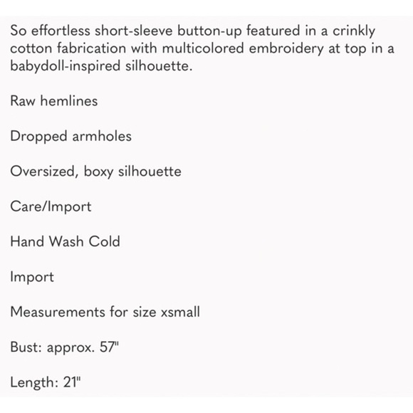 Free People Mirabella Embroidered Top NWT - Picture 7 of 7